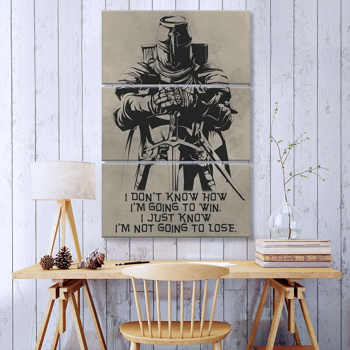 Knight Templar - 3 Piece Wall Art - KT013 - I'm Not Going To Lose - Knight Templar Canvas