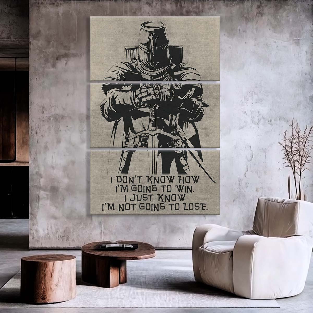 Knight Templar - 3 Piece Wall Art - KT013 - I'm Not Going To Lose - Knight Templar Canvas