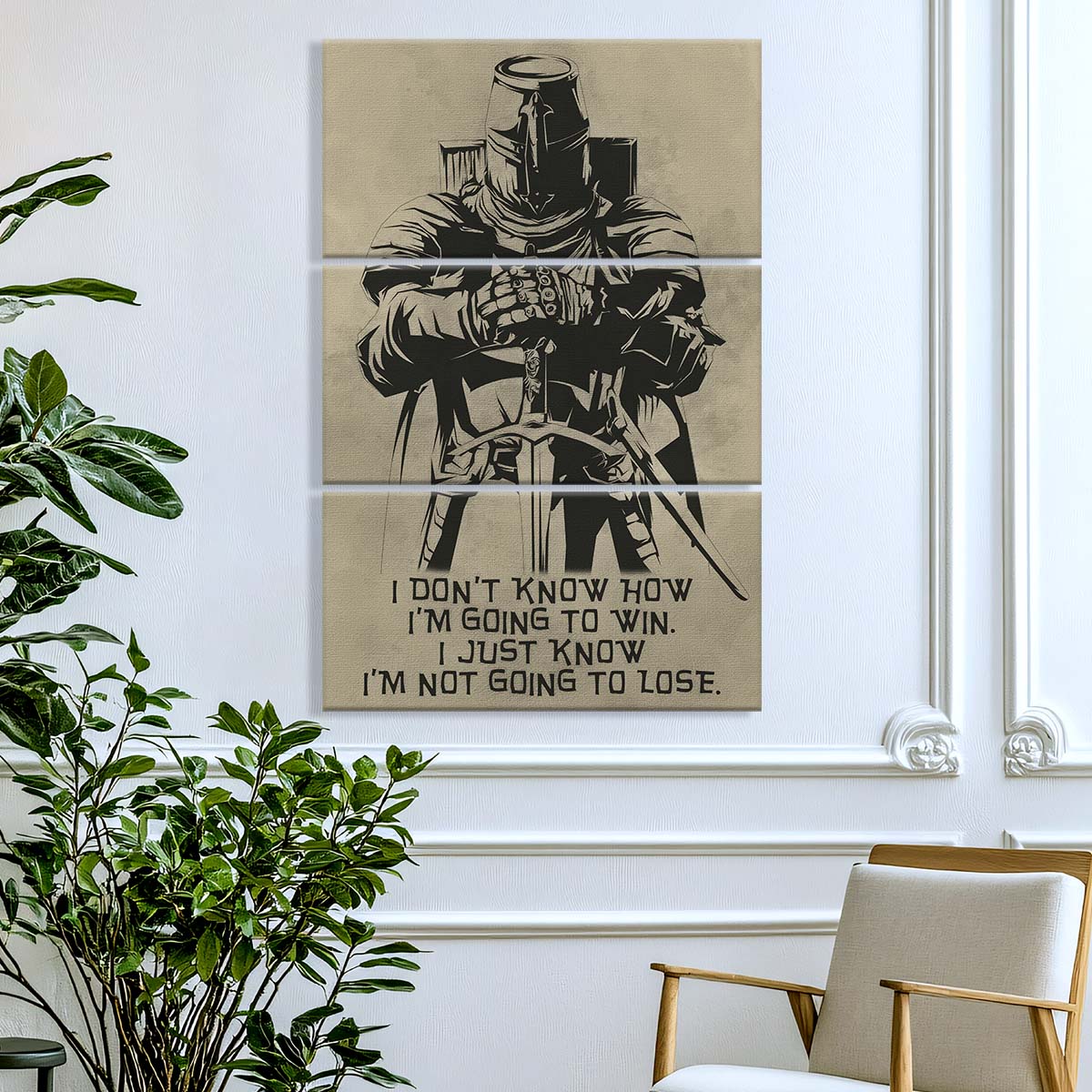 Knight Templar - 3 Piece Wall Art - KT013 - I'm Not Going To Lose - Knight Templar Canvas