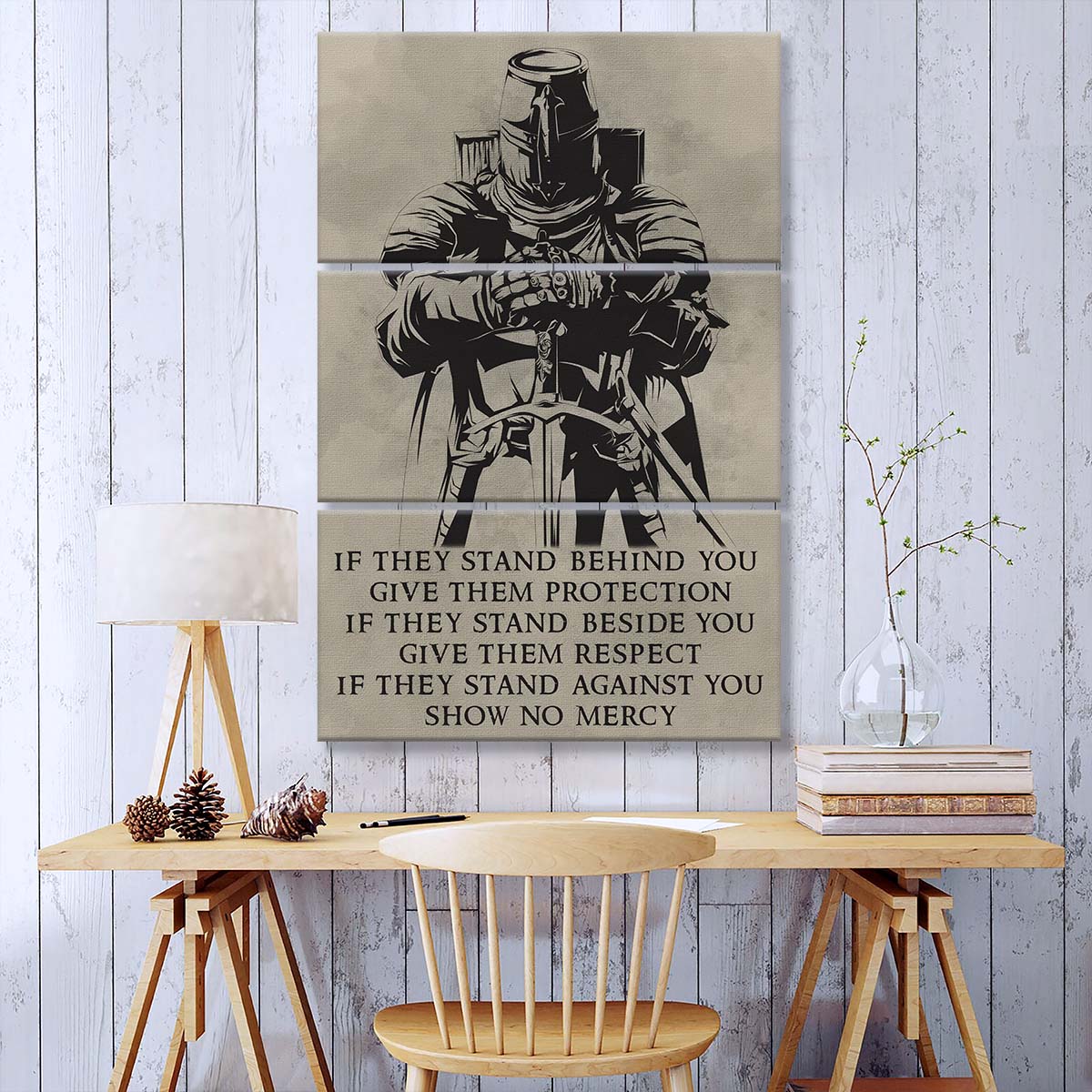 Knight Templar - 3 Piece Wall Art - KT024 - IF - Show No Mercy - Knight Templar Canvas