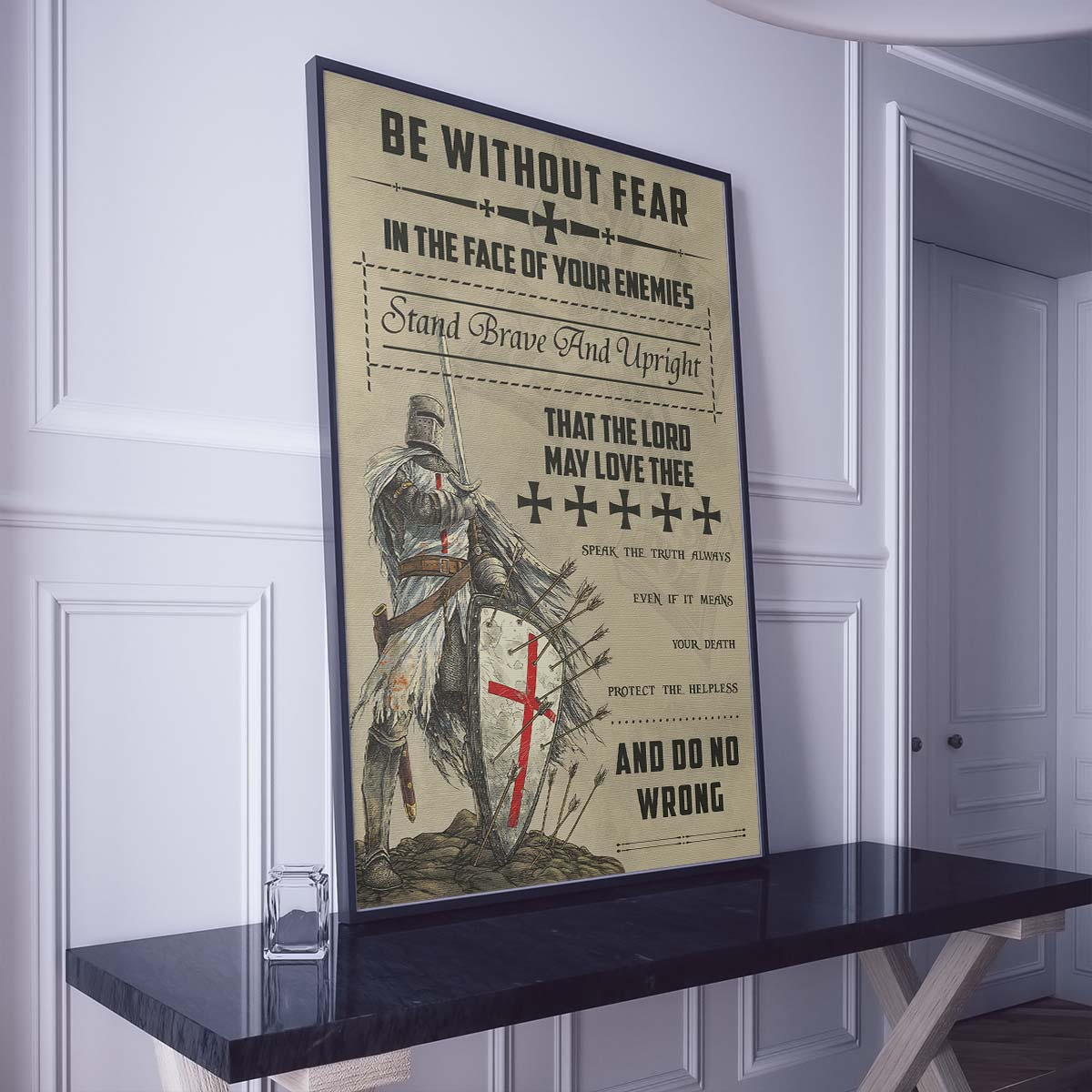 Knight Templar Wall Art - Knight Templar Poster - Knight Templar Canvas - Be Without Fear - KT017 - Vertical Poster - Vertical Canvas