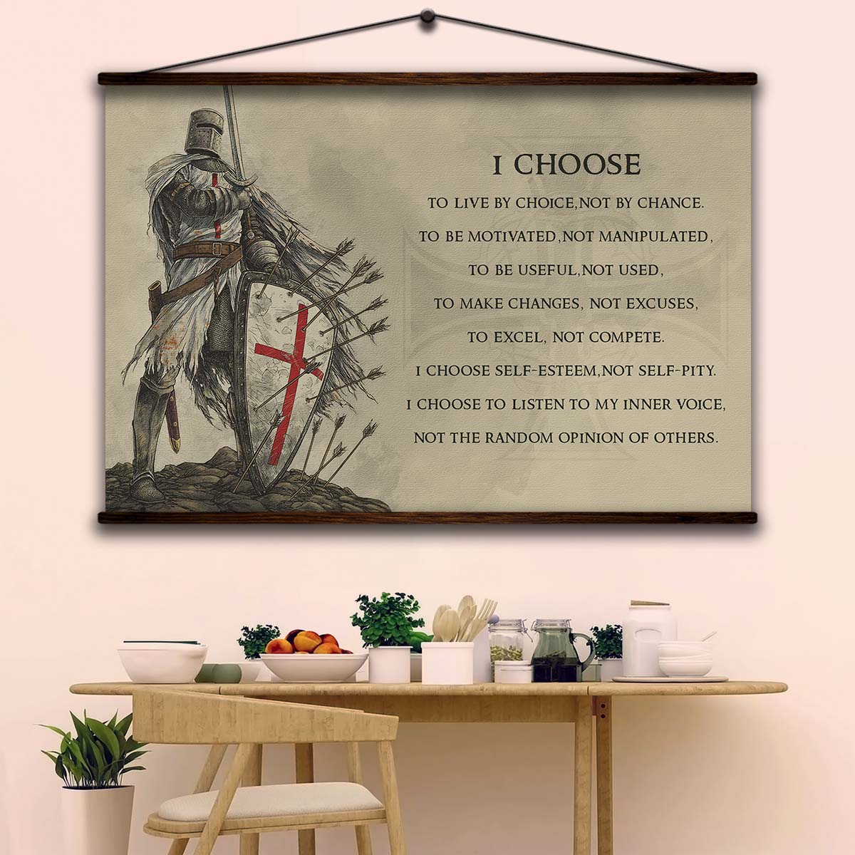 Knight Templar Wall Art - Knight Templar Poster - Knight Templar Canvas - I Choose - KT003 - Horizontal Poster - Horizontal Canvas