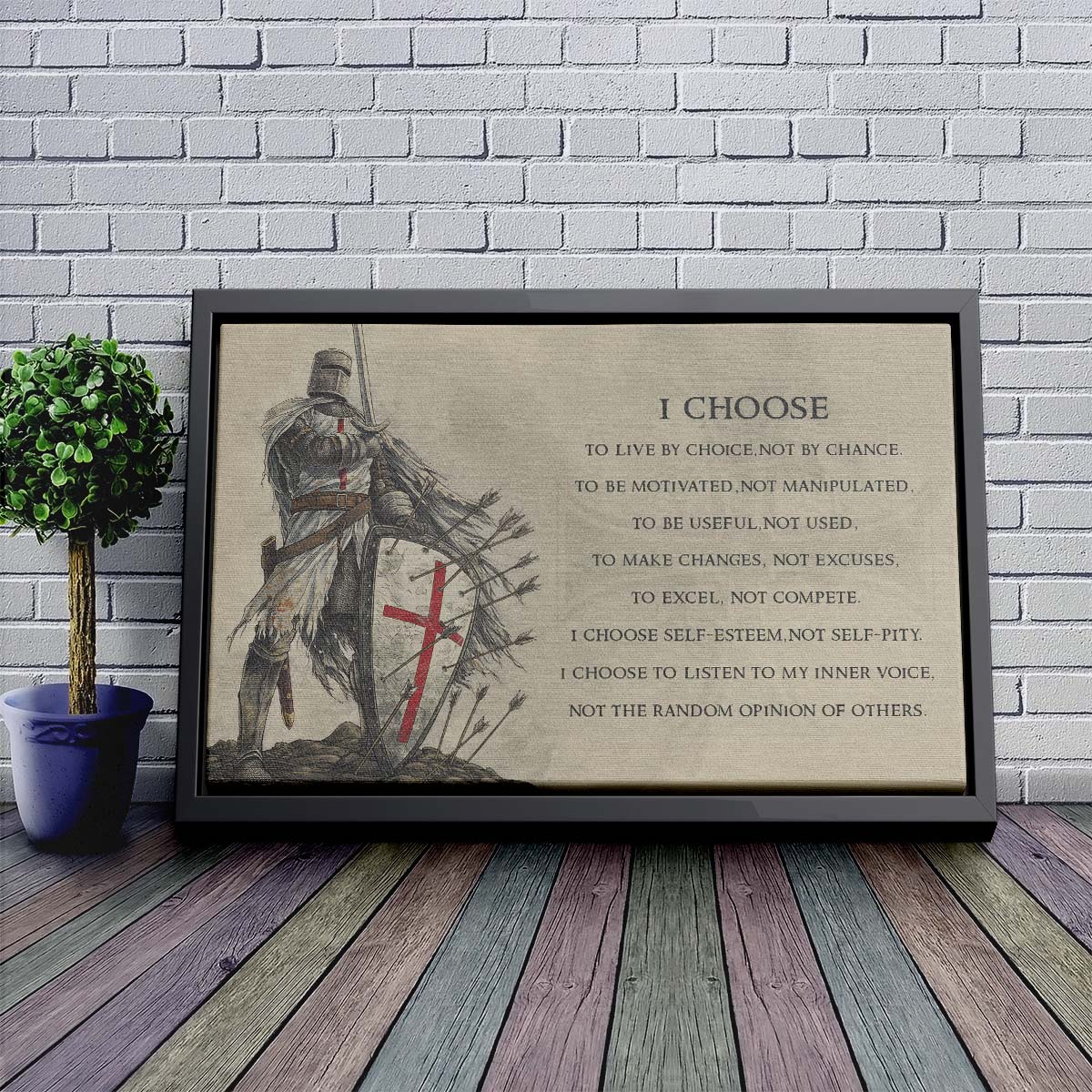 Knight Templar Wall Art - Knight Templar Poster - Knight Templar Canvas - I Choose - KT003 - Horizontal Poster - Horizontal Canvas