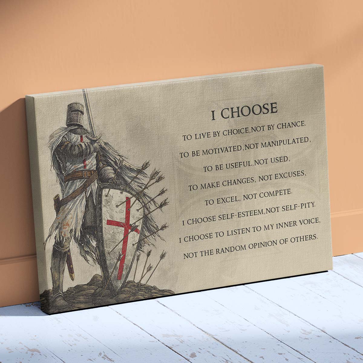 Knight Templar Wall Art - Knight Templar Poster - Knight Templar Canvas - I Choose - KT003 - Horizontal Poster - Horizontal Canvas