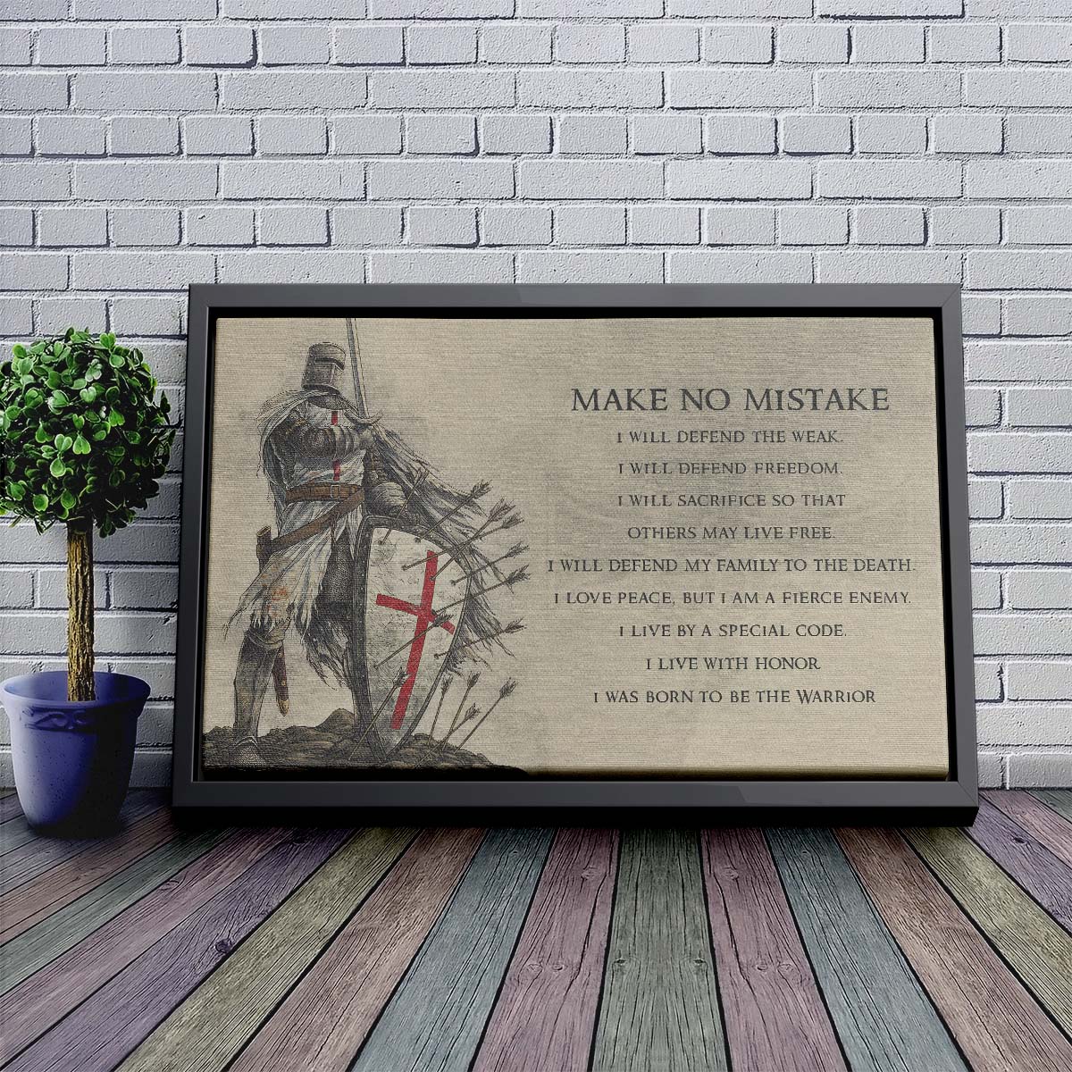 Knight Templar Wall Art - Knight Templar Poster - Knight Templar Canvas - Make No Mistake - KT004 - Horizontal Poster - Horizontal Canvas