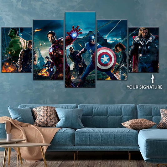 Marvel Wall Art - MCU5043 - Hulk - Clint Barton - Iron Man - Nick Fury - Captain America - Black Widow - Thor - Marvel Cinematic Universe Poster - Marvel Cinematic Universe Canvas