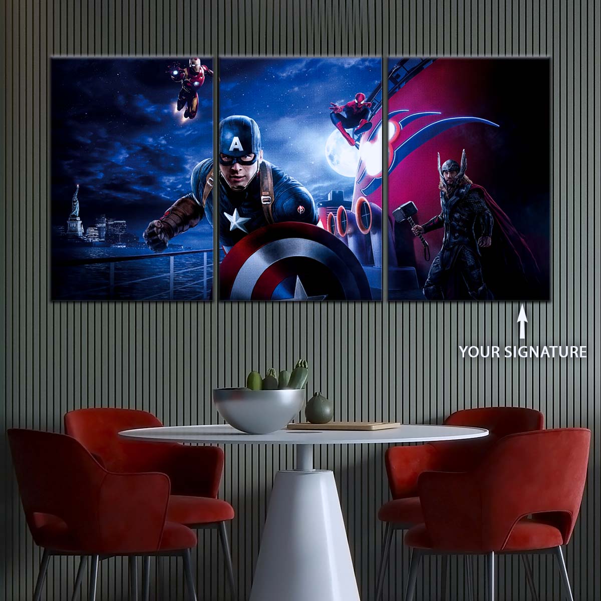 Marvel Wall Art - MCU5051 - Captain America - Thor - Iron Man - Spider-Man - Avengers - Marvel Cinematic Universe Poster - Marvel Cinematic Universe Canvas