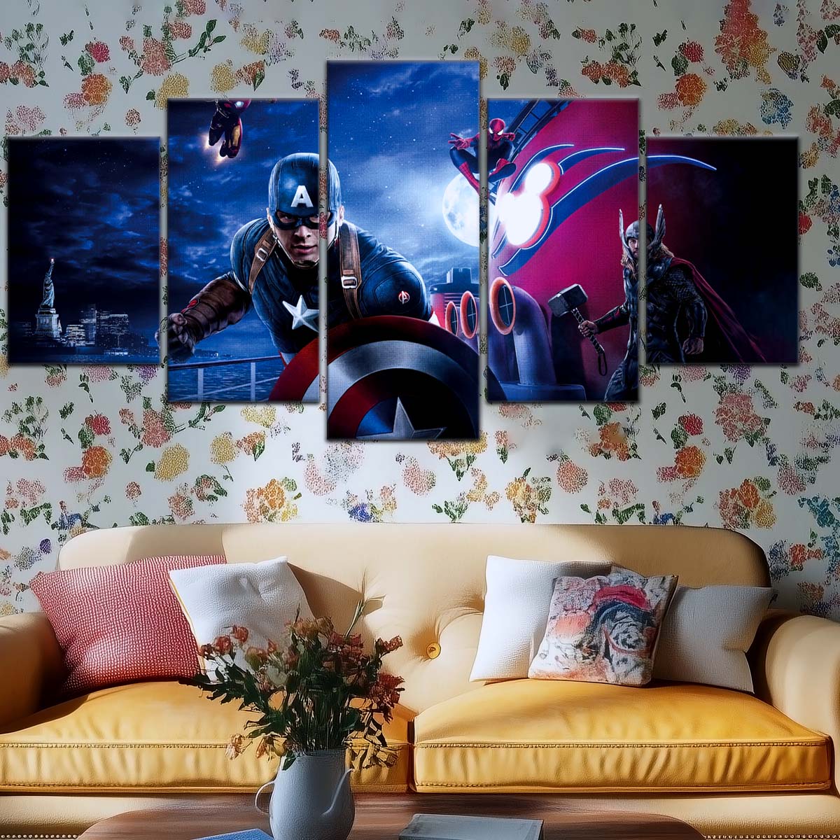 Marvel Wall Art - MCU5051 - Captain America - Thor - Iron Man - Spider-Man - Avengers - Marvel Cinematic Universe Poster - Marvel Cinematic Universe Canvas
