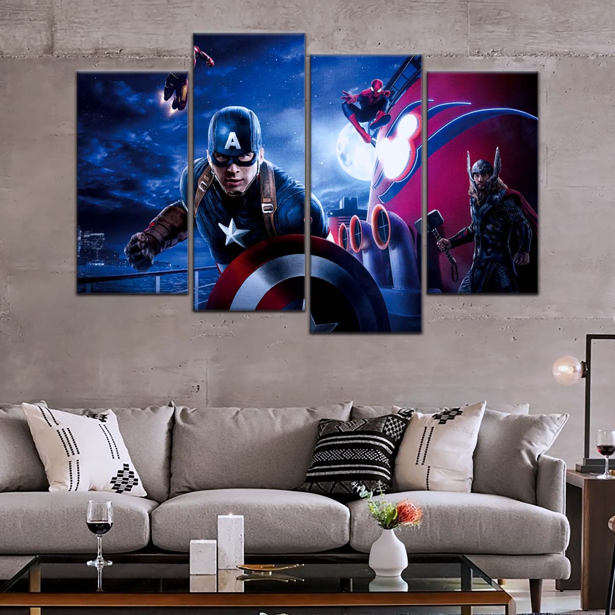 Marvel Wall Art - MCU5051 - Captain America - Thor - Iron Man - Spider-Man - Avengers - Marvel Cinematic Universe Poster - Marvel Cinematic Universe Canvas