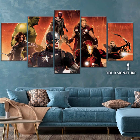 Marvel Wall Art - MCU5052 - Black Widow - Hulk - Captain America - Thor - Vision - Iron Man - Clint Barton - Avengers Age Of Ultron - Marvel Cinematic Universe Poster - Marvel Cinematic Universe Canvas