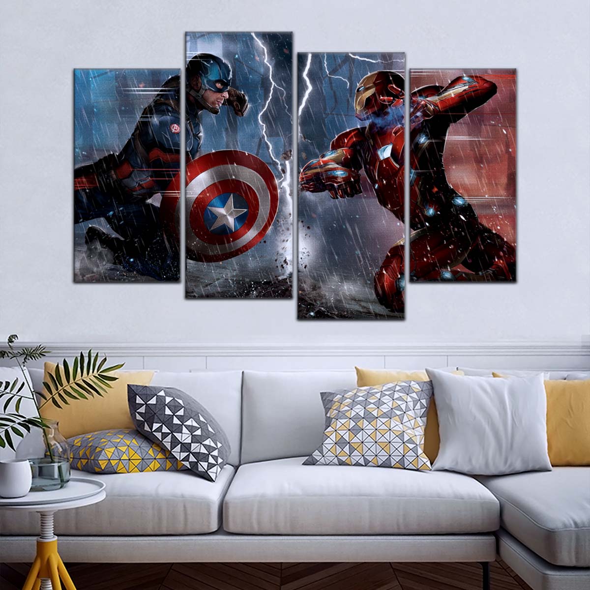 Marvel Wall Art - MCU5055 - Civil War Showdown Iron Man vs. Captain America - Marvel Cinematic Universe Poster - Marvel Cinematic Universe Canvas