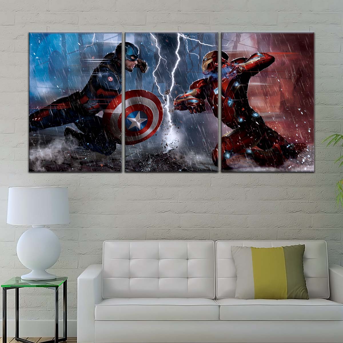 Marvel Wall Art - MCU5055 - Civil War Showdown Iron Man vs. Captain America - Marvel Cinematic Universe Poster - Marvel Cinematic Universe Canvas
