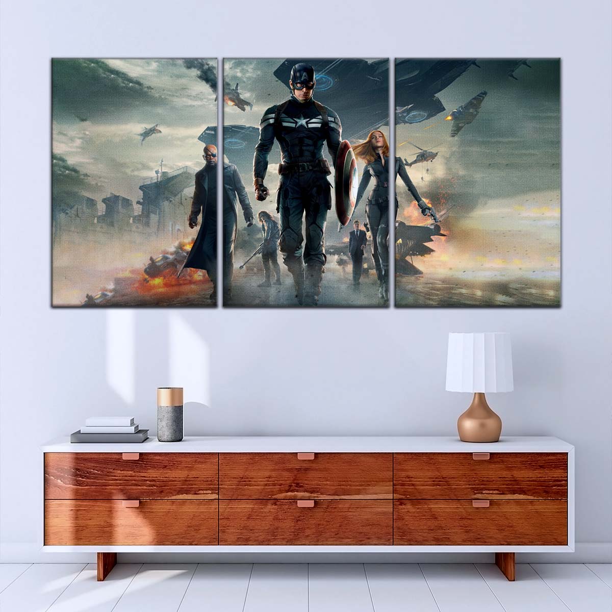 Marvel Wall Art - MCU5059 - Captain America - Nick Fury - Black Widow - The Winter Soldier - Marvel Cinematic Universe Poster - Marvel Cinematic Universe Canvas