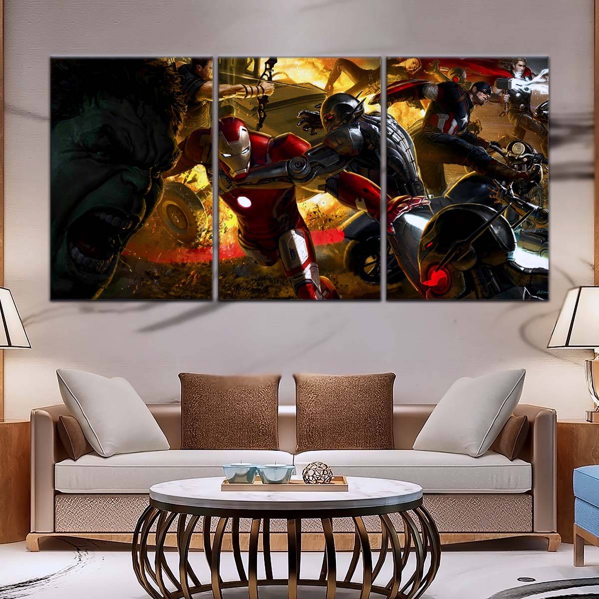 Marvel Wall Art - MCU5065 - Avengers Age of Ultron - Hulk - Clint Barton - Iron Man - Ultron - Black Widow - Captain America - Thor - Marvel Cinematic Universe Poster - Marvel Cinematic Universe Canvas