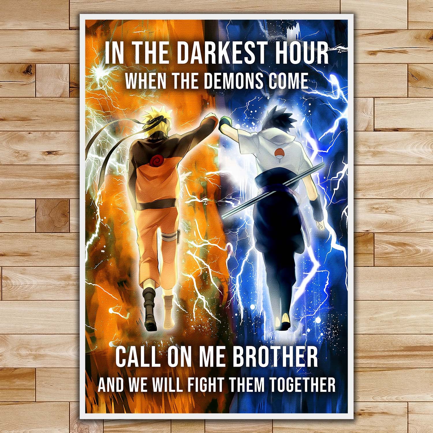 NA001 - Call On me Brother - Uzumaki Naruto  - Uchiha Sasuke - Vertical Poster - Vertical Canvas - Naruto Poster - Naruto Canvas