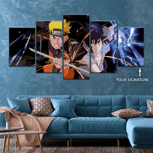 Naruto Canvas Wall Art - NA5013 - Naruto Uzumaki - Sasuke Uchiha