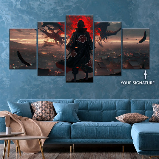 Naruto Canvas Wall Art - NA5063 - Itachi Uchiha Akatsuki Shadow Over Konoha