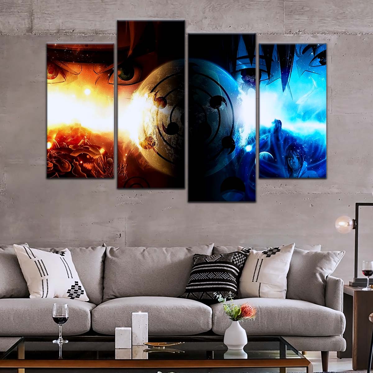 Naruto Wall Art - NA5050 - Naruto Uzumaki Vs Sasuke Uchiha - Naruto Poster - Naruto Canvas