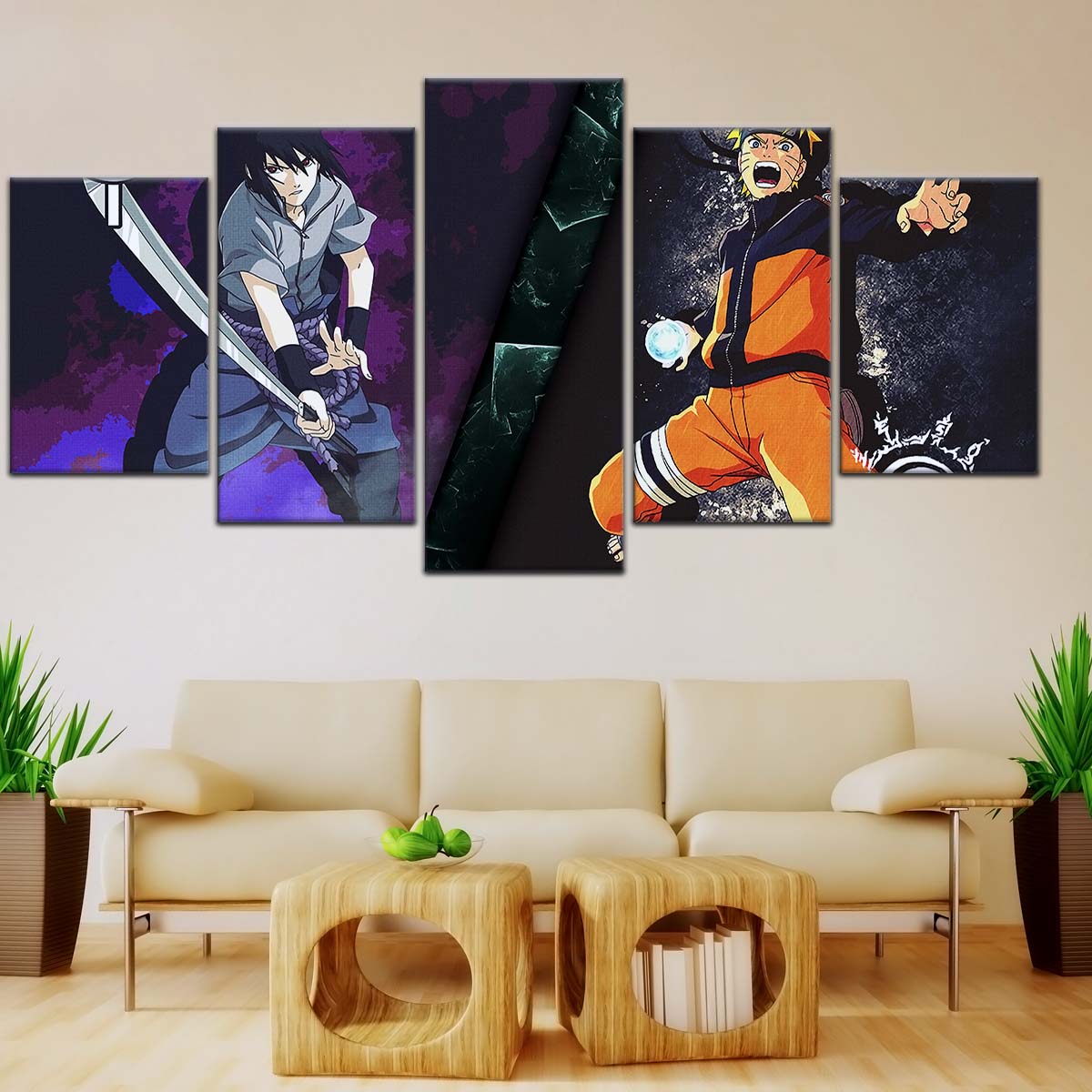 Naruto Wall Art - NA5055 - Naruto Uzumaki & Sasuke Uchiha Epic Showdown- Naruto Poster - Naruto Canvas