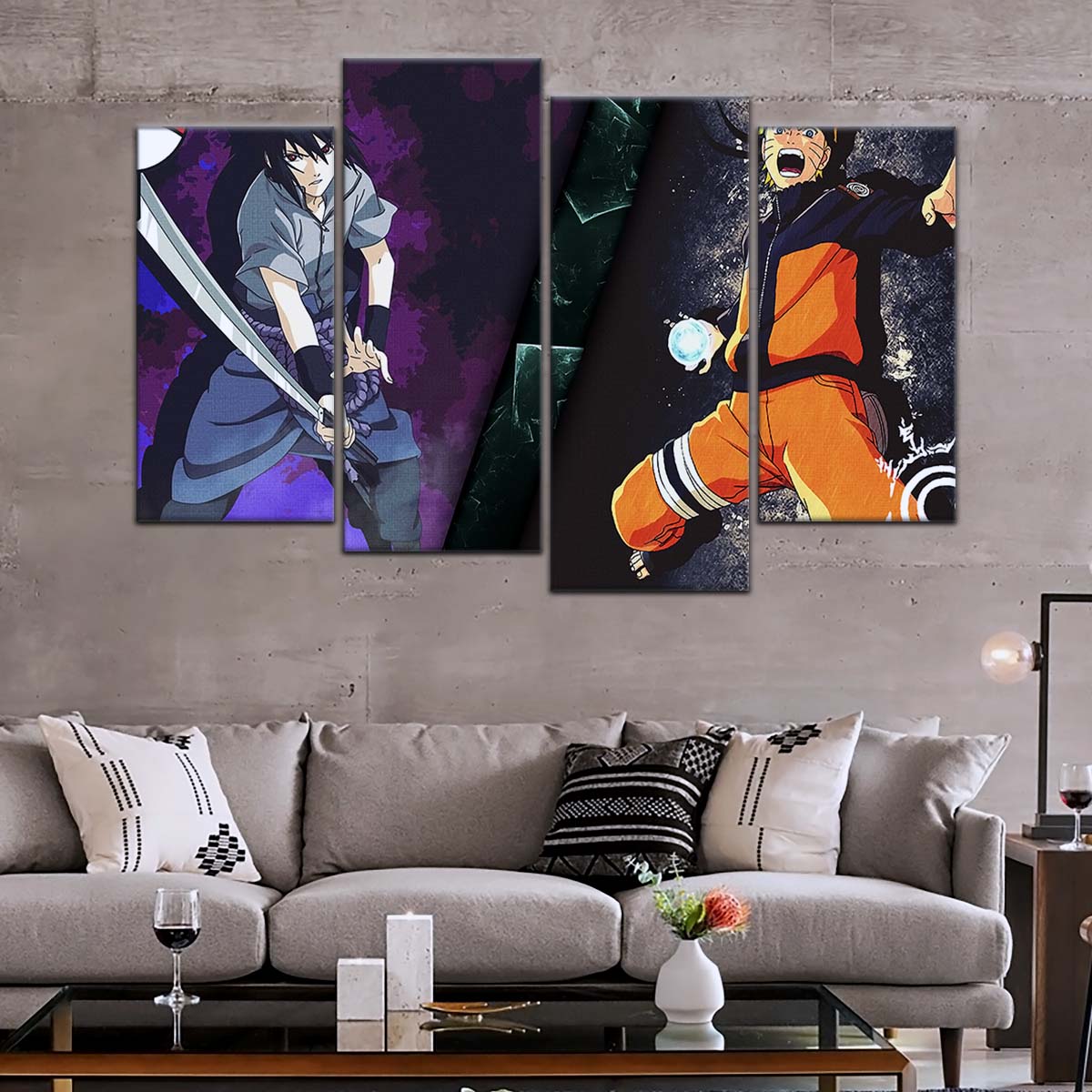 Naruto Wall Art - NA5055 - Naruto Uzumaki & Sasuke Uchiha Epic Showdown- Naruto Poster - Naruto Canvas