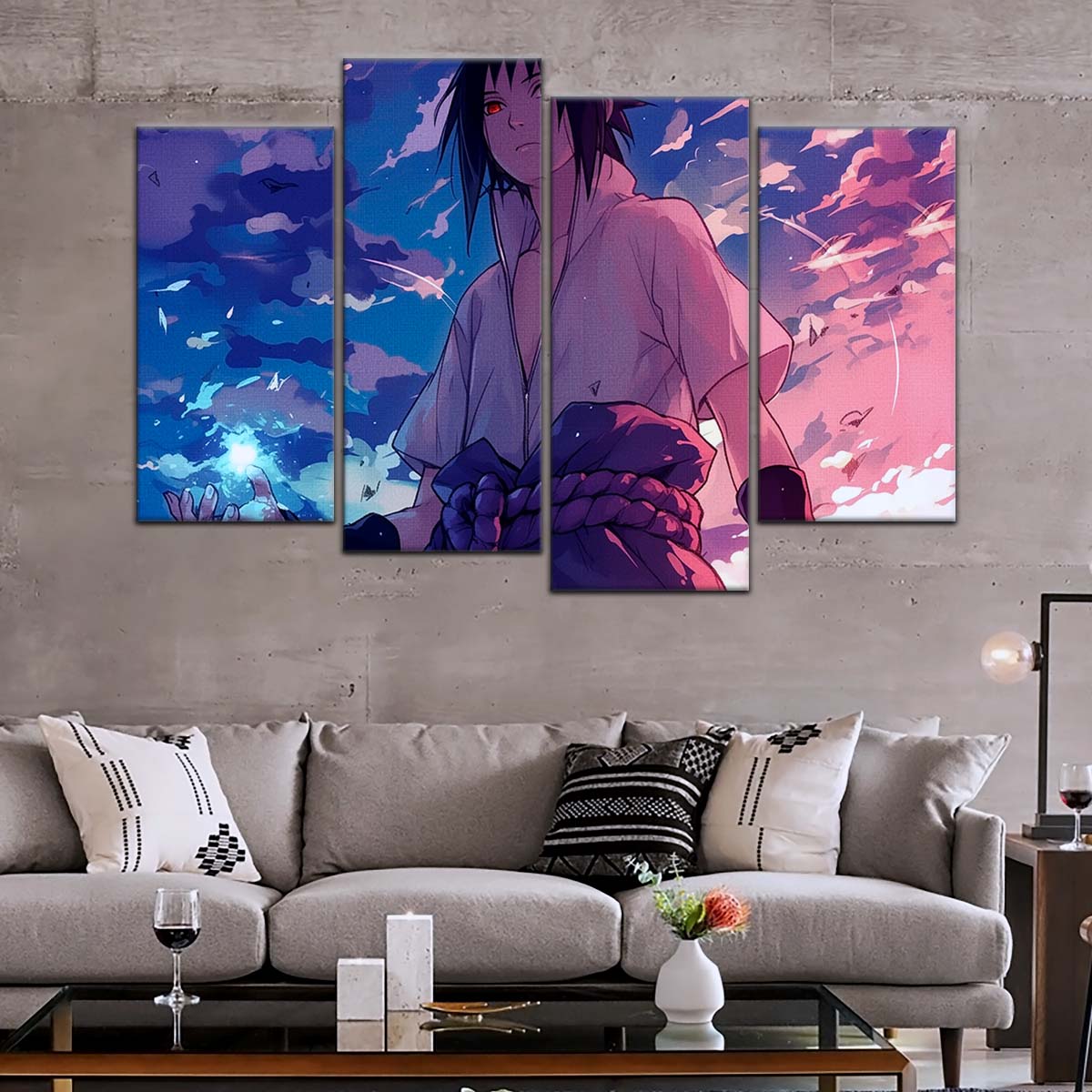 Naruto Wall Art - NA5059 - Sasuke Uchiha With Sharingan And Chidori - Naruto Poster - Naruto Canvas