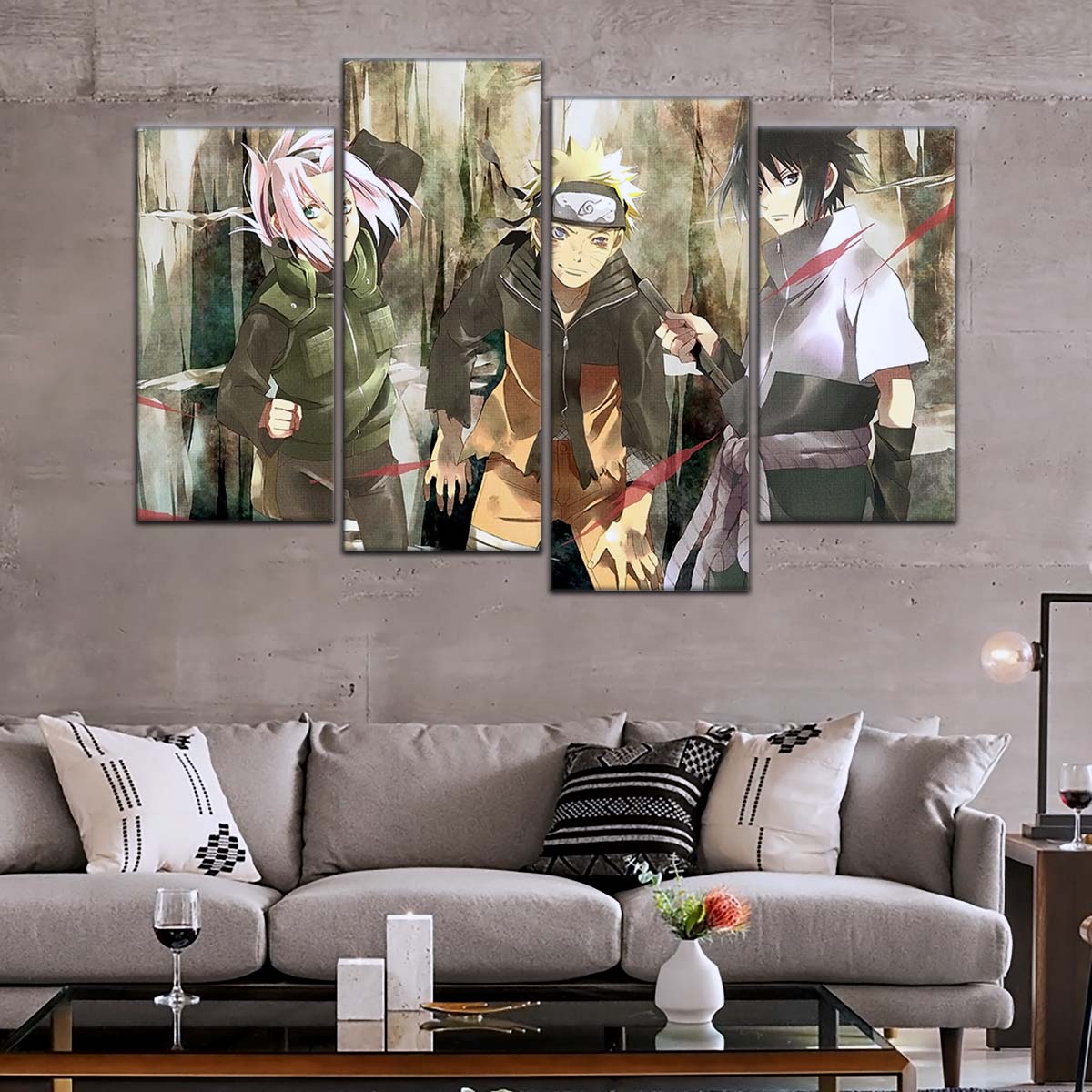 Naruto Wall Art - NA5017 - Sakura Haruno - Naruto Uzumaki - Sasuke Uchiha - Naruto Poster - Naruto Canvas