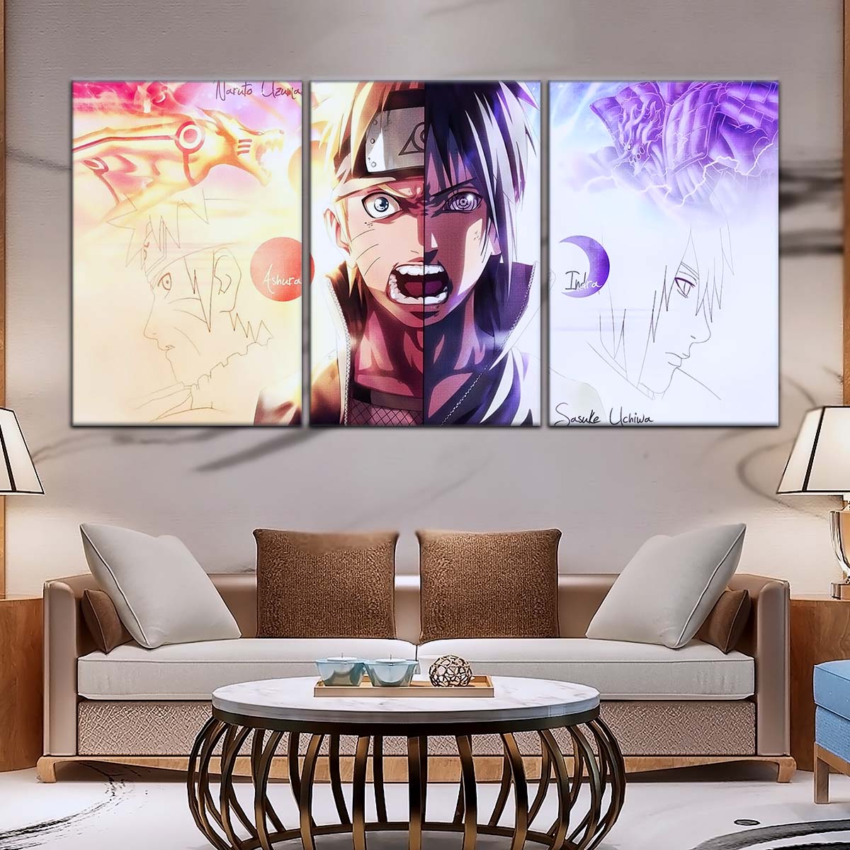 Naruto Wall Art - NA5026 - Naruto Uzumaki - Sasuke Uchiha - Indra Ōtsutsuki Ashura Ootsutsuki - Naruto Poster - Naruto Canvas