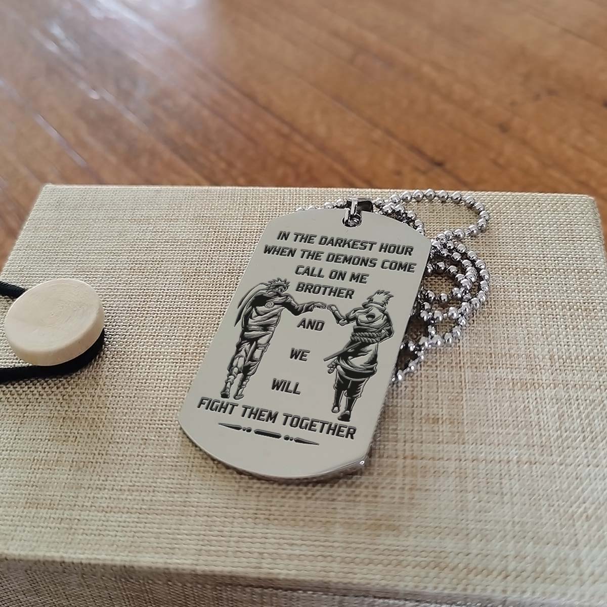 Naruto Dog Tag - Call On Me Brother - It's About Being Better Than You Were The Day Before - Uzumaki Naruto - Uchiha Sasuke - Naruto Necklace - Engrave Dog Tag