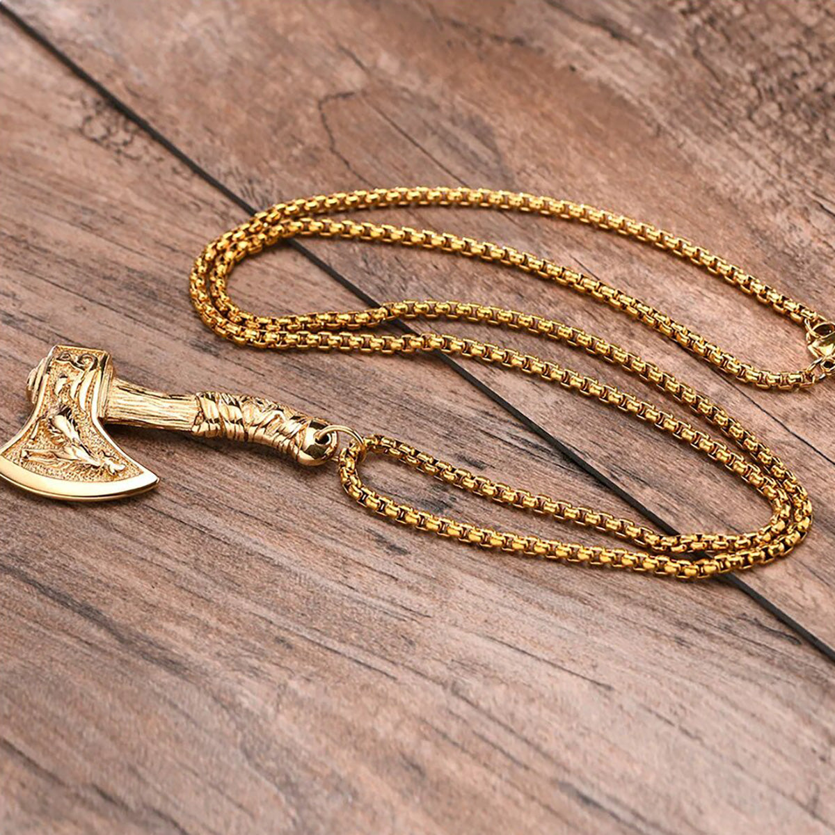 Viking - Nordic Viking Axe Necklace for Men, Gothic Norse Punk Jewelry