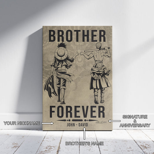 One Piece Canvas Wall Art - OP003 - Monkey D. Luffy - Roronoa Zoro - Brother Forever