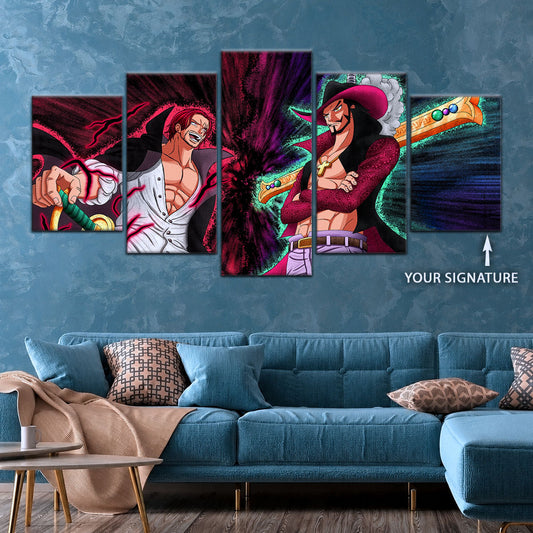 One Piece Canvas Wall Art - OP5021 - Dracule Mihawk vs Shanks