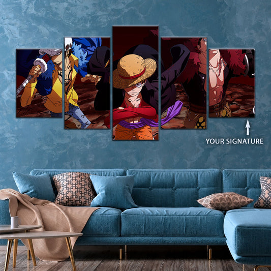 One Piece Canvas Wall Art - OP5066 - Monkey D. Luffy - Trafalgar Law - Eustass Kid