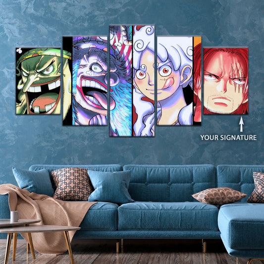 One Piece Canvas Wall Art - OP5069 - Luffy Gear 5 - Buggy - Teach