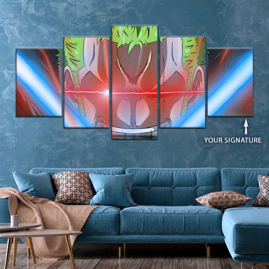 One Piece Canvas Wall Art - OP5077 - Roronoa Zoro Three Sword Style