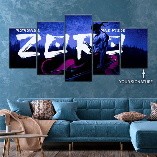 One Piece Canvas Wall Art - OP5079 - Roronoa Zoro Three Sword Style