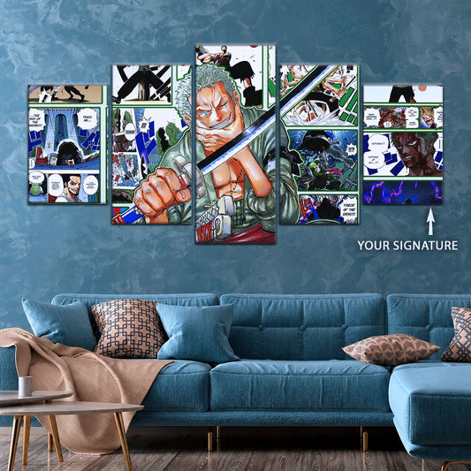 One Piece Canvas Wall Art - OP5080 - Roronoa Zoro Three Sword Style