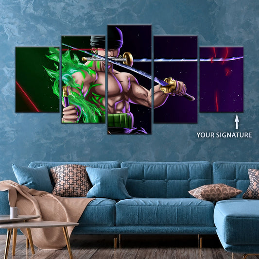 One Piece Canvas Wall Art - OP5081 - Roronoa Zoro Three Sword Style