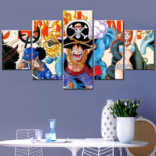 One Piece Canvas Wall Art - OP5100 - Monkey D. Luffy - Nami - Sabo
