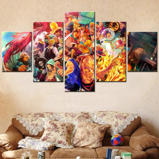 One Piece Canvas Wall Art - OP5101 - Monkey D. Luffy - Portgas D. Ace Fire Fist