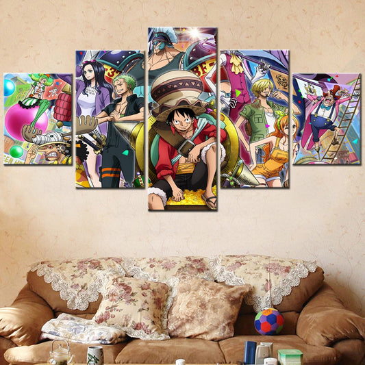 One Piece Canvas Wall Art - OP5119 - Monkey D. Luffy - Roronoa Zoro - Sanji - Straw Hat Crew