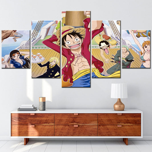 One Piece Canvas Wall Art - OP5135 - Monkey D. Luffy - Roronoa Zoro - Sanji - Straw Hat Crew