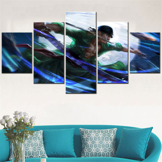 One Piece Canvas Wall Art - OP5167 - Roronoa Zoro Three Sword Style