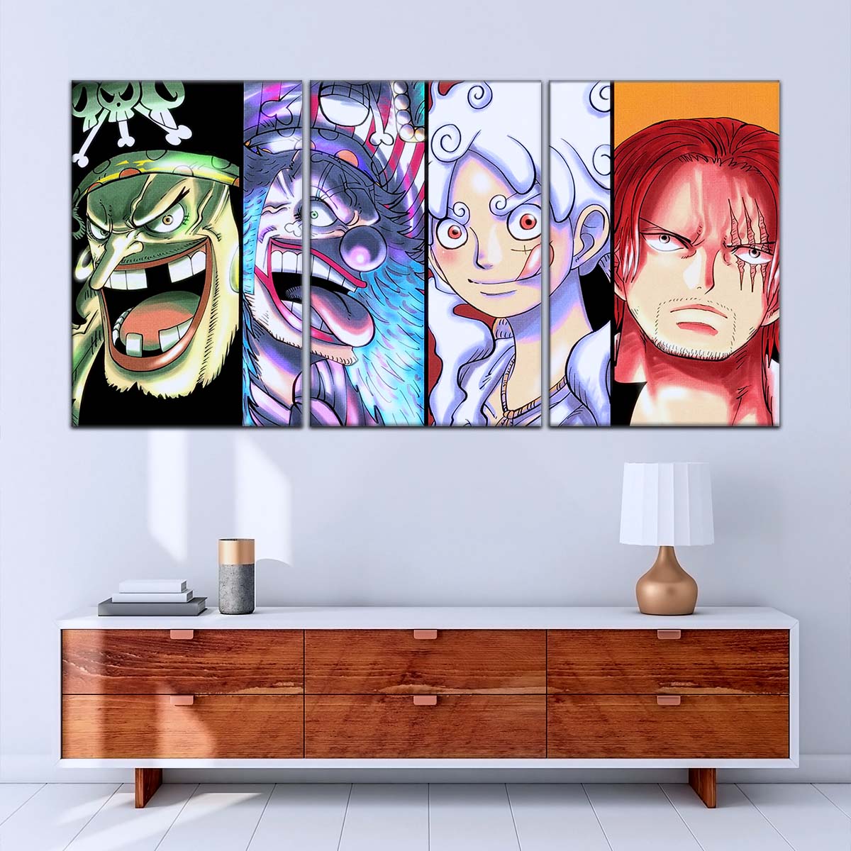 One Piece Wall Art - OP5069 - Monkey D. Luffy Gear 5 - Buggy & Teach - One Piece Poster - One Piece Canvas