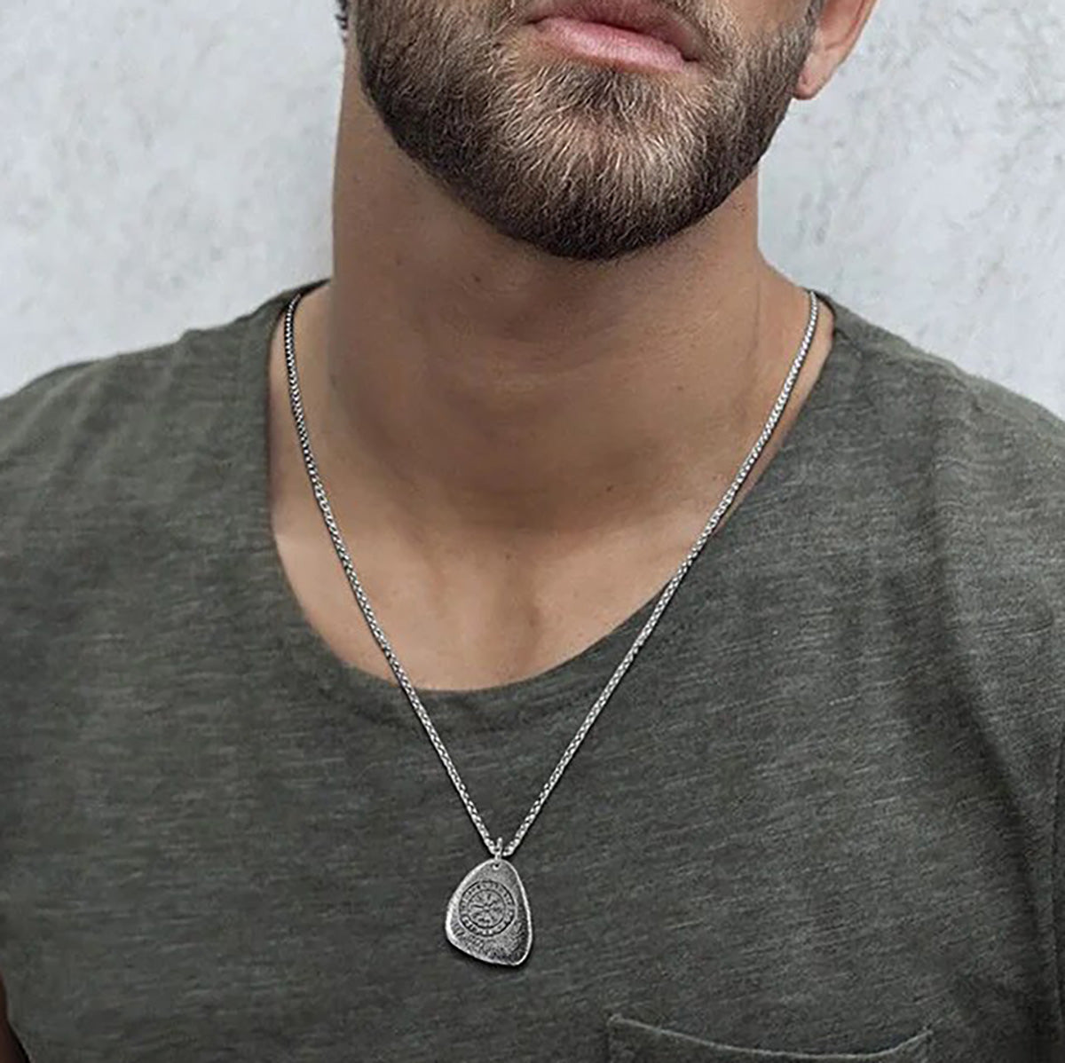 Viking - Rock Punk Norse Viking Amulet Necklaces for Men, Retro Stainless Steel Nordic Rune Talisman Pendant Jewelry Gifts for Male