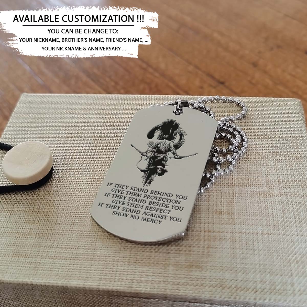 Samurai Dog Tag - IF - Show No Mercy - Bushido - Katana - Ronin - Miyamoto Musashi - Samurai Necklace - Engrave Dog Tag