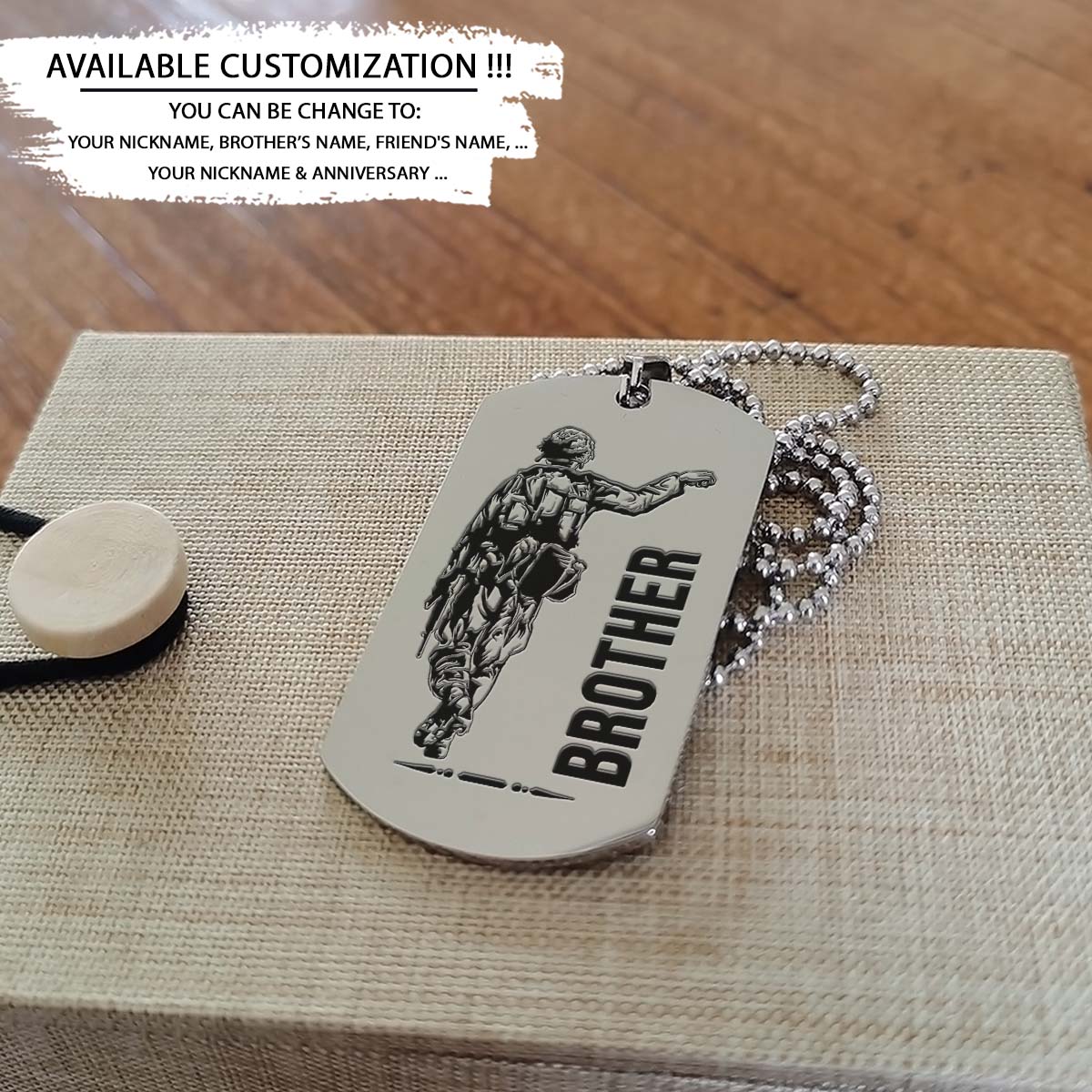 Soldier Dog Tag - Brother Forever - Army - Navy - Marines - Air Force - Soldier Necklace - Engrave Dog Tag