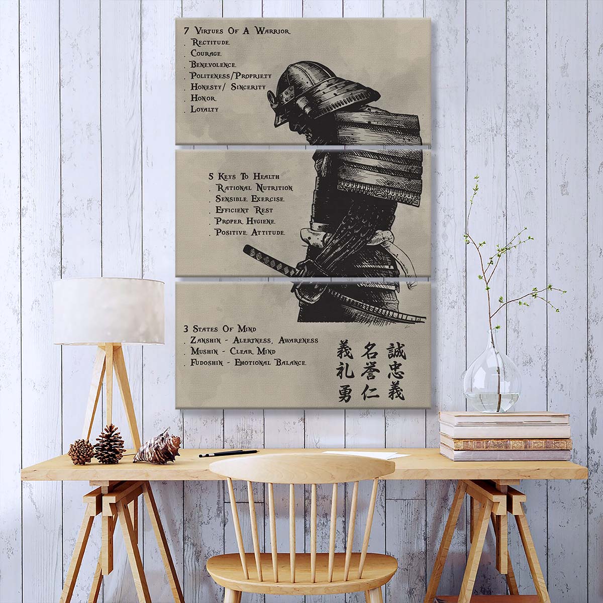 Samurai - 3 Piece Wall Art - SA021 - 7 5 3 CODE - Samurai Canvas