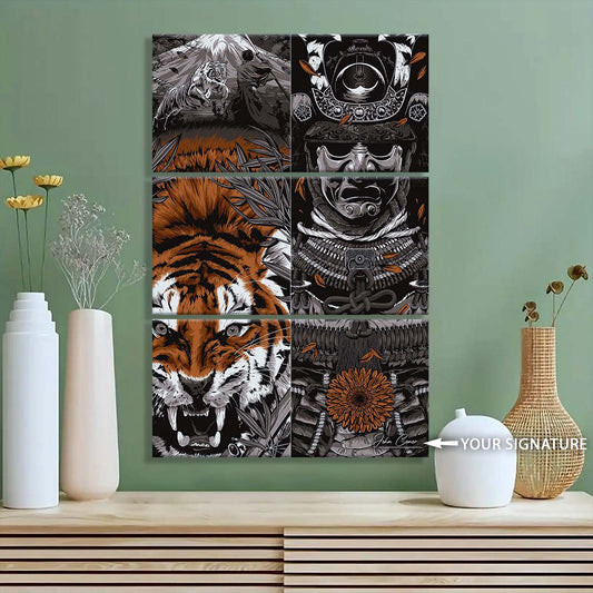 Samurai - 3 Piece Wall Art - SA032 - Samurai Art - Samurai Canvas