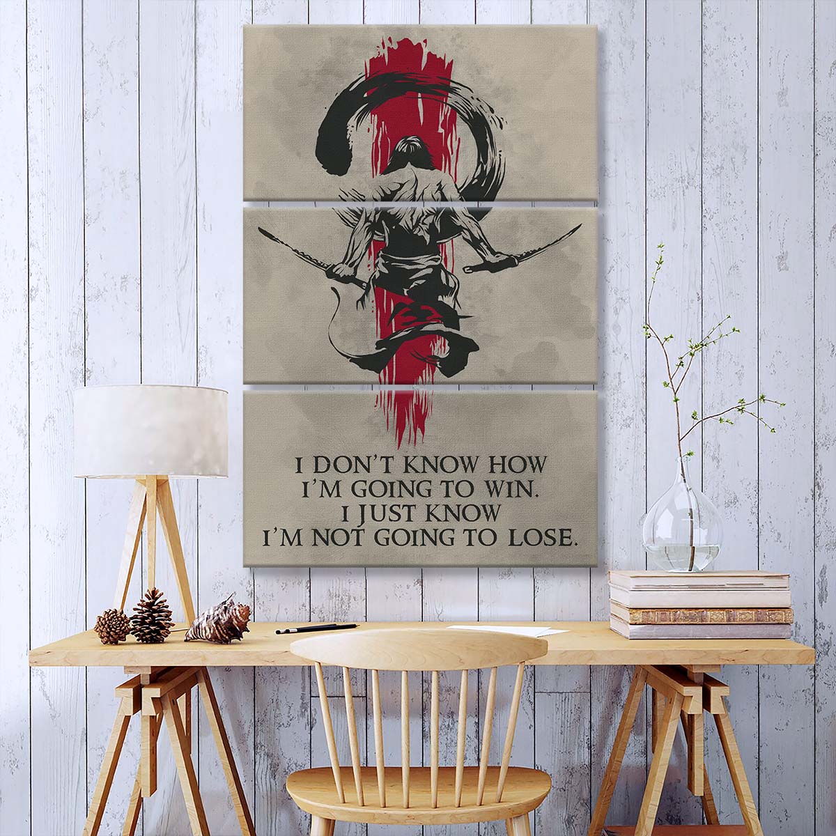 Samurai - 3 Piece Wall Art - SA049 - I'm Not Going To Lose - Samurai Canvas