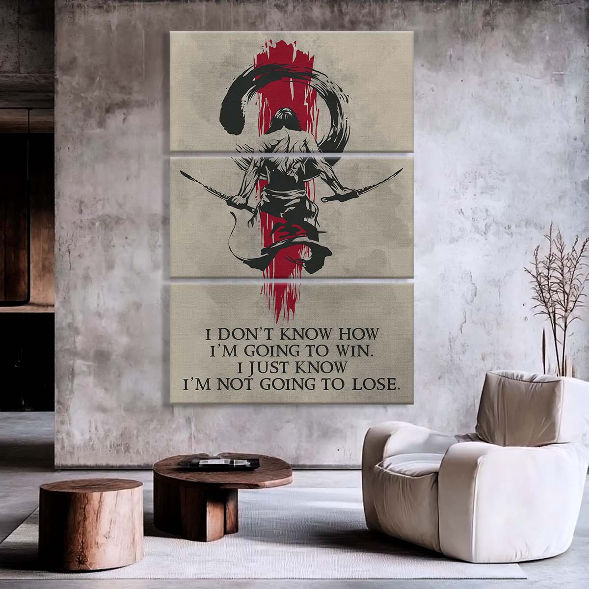 Samurai - 3 Piece Wall Art - SA049 - I'm Not Going To Lose - Samurai Canvas